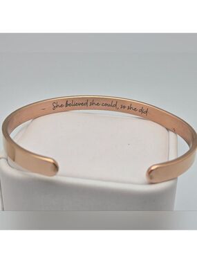 ✨2/$10✨ Cooper Inspirational Gold Cuff Bracelet Positive Message Jewelry Casual